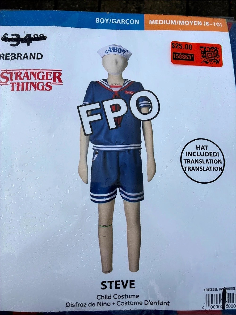 Stranger Things Steve Scoops Ahoy Child Costume size medium